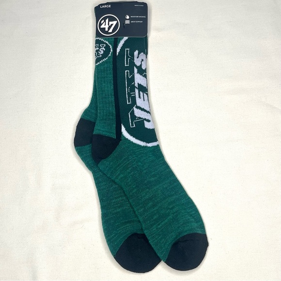 2 pairs of New York Jets athletic crew socks - Picture 3 of 7